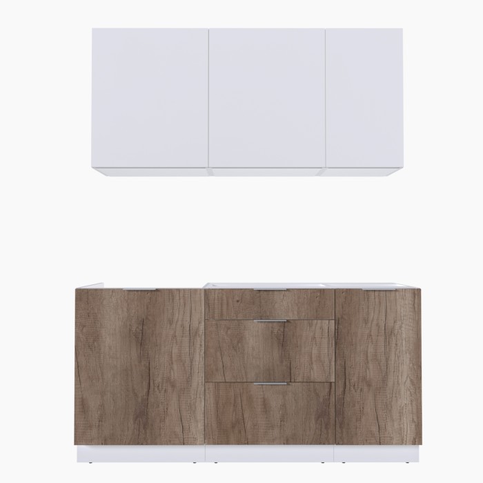 Набор корпусной мебели для кухни " Микс Топ-2" белый премиум/дуб каньон