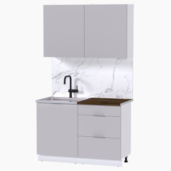 Набор корпусной мебели для кухни " Микс Топ-1" кашемир/ кашемир/дуб флагстаф темный