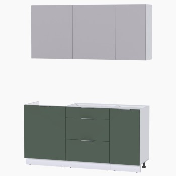 Набор корпусной мебели для кухни " Микс Топ-2" кашемир/дымчато зеленый