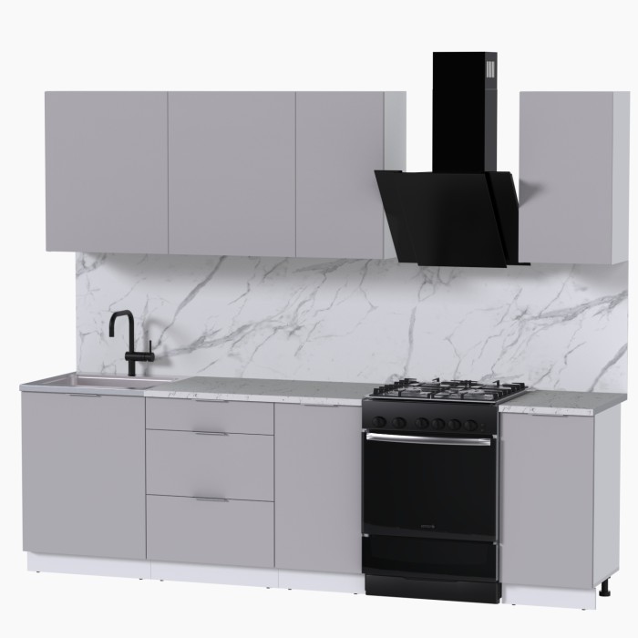 Набор корпусной мебели для кухни " Микс Топ-5" кашемир/ кашемир/мрамор марквина