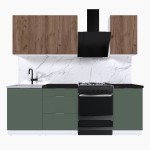 Набор корпусной мебели для кухни " Микс Топ-3" дуб крафт табачный/дымчато зеленый/тунис