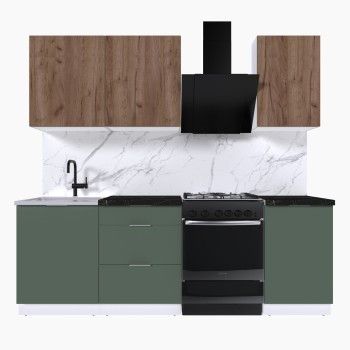 Набор корпусной мебели для кухни " Микс Топ-3" дуб крафт табачный/дымчато зеленый/тунис