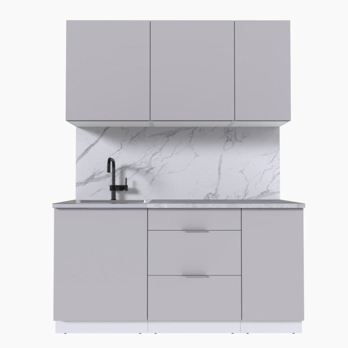 Набор корпусной мебели для кухни " Микс Топ-2" кашемир/ кашемир/мрамор марквина