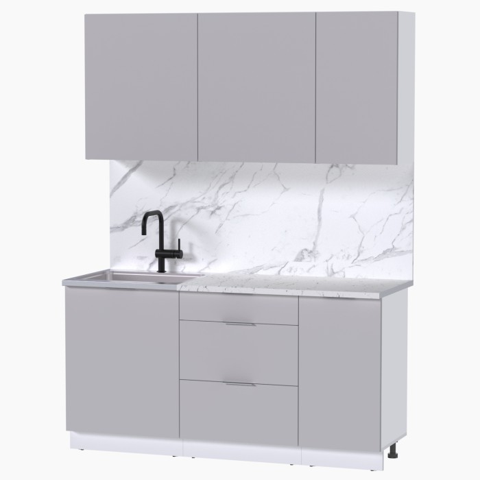 Набор корпусной мебели для кухни " Микс Топ-2" кашемир/ кашемир/мрамор марквина