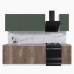 Набор корпусной мебели для кухни " Микс Топ-6" дымчато зеленый/ дуб каньон/мрамор марквина