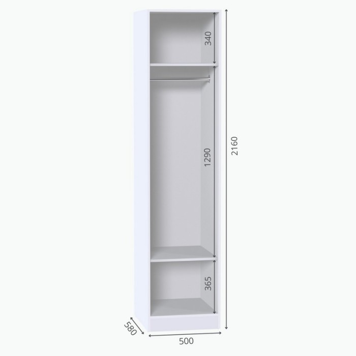 Шкаф для одежды МР-02 (580 ) графит серый