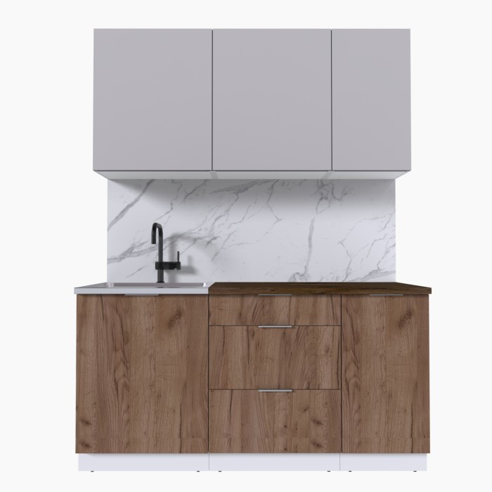 Набор корпусной мебели для кухни " Микс Топ-2" кашемир/дуб крафт табачный/дуб флагстаф темный