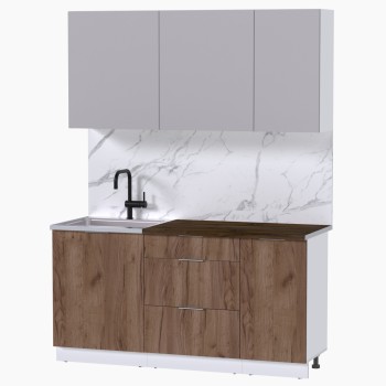 Набор корпусной мебели для кухни " Микс Топ-2" кашемир/дуб крафт табачный/дуб флагстаф темный