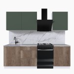 Набор корпусной мебели для кухни " Микс Топ-4" дымчато зеленый/ дуб каньон/мрамор марквина