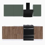 Набор корпусной мебели для кухни " Микс Топ-3" дымчато зеленый/ дуб крафт табачный