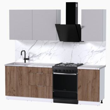 Набор корпусной мебели для кухни " Микс Топ-3" кашемир/дуб крафт табачный/мрамор марквина