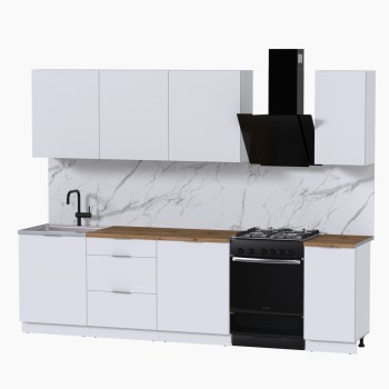 Набор корпусной мебели для кухни " Микс Топ-7" белый премиум/дуб вотан