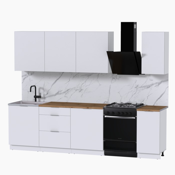 Набор корпусной мебели для кухни " Микс Топ-7" белый премиум/дуб вотан