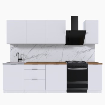 Набор корпусной мебели для кухни " Микс Топ-7" белый премиум/дуб вотан