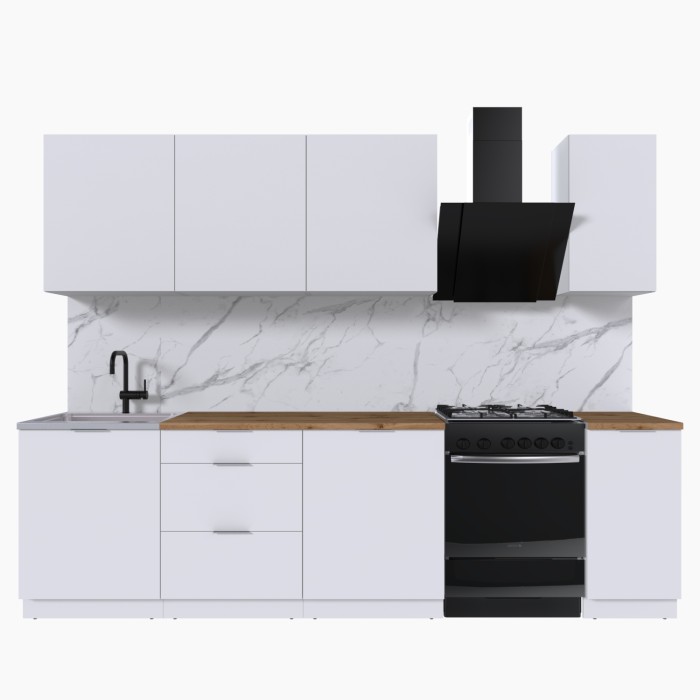 Набор корпусной мебели для кухни " Микс Топ-7" белый премиум/дуб вотан