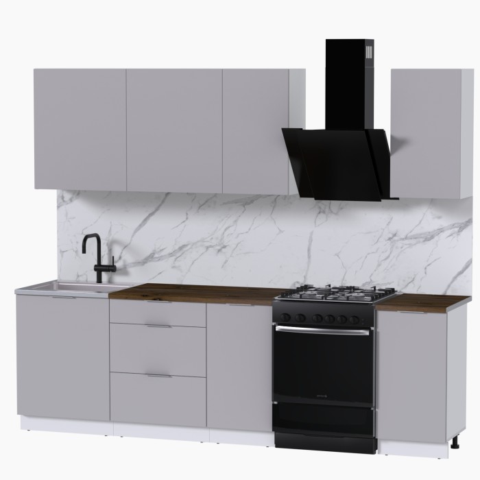 Набор корпусной мебели для кухни " Микс Топ-5" кашемир/ кашемир/дуб флагстаф темный