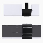 Набор корпусной мебели для кухни " Микс Топ-3" белый премиум/ графит серый