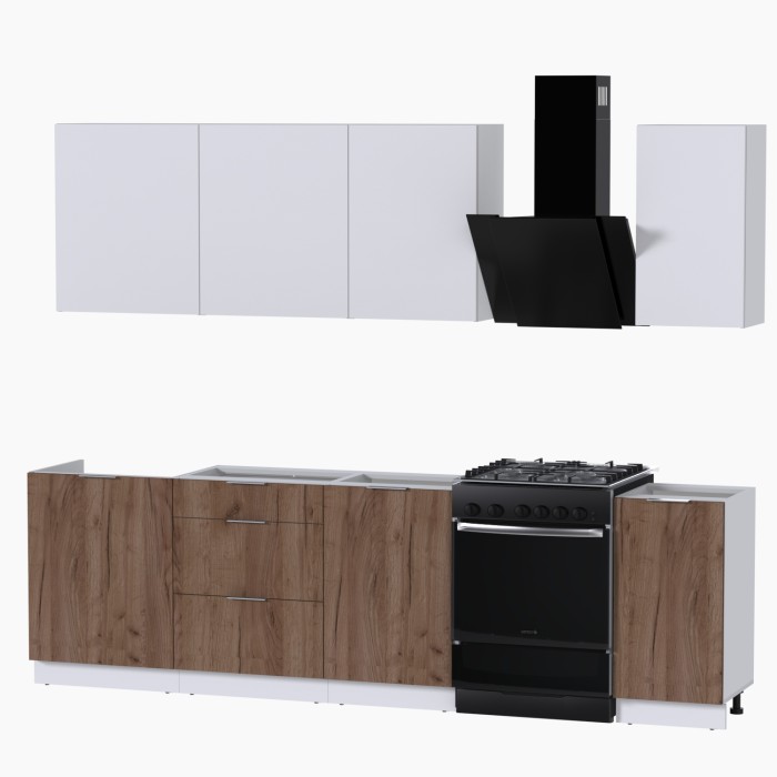 Набор корпусной мебели для кухни " Микс Топ-6" белый премиум/дуб крафт табачный