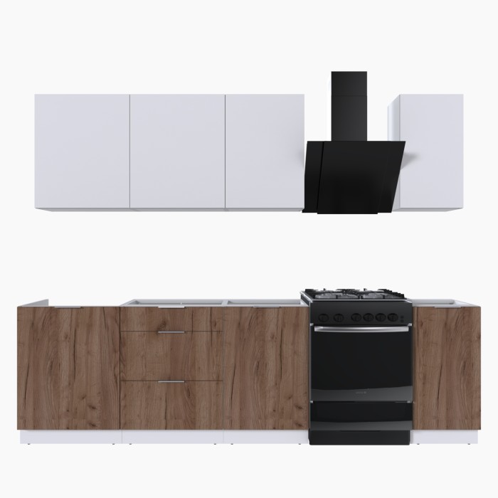 Набор корпусной мебели для кухни " Микс Топ-6" белый премиум/дуб крафт табачный