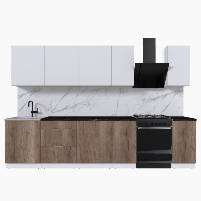 Набор корпусной мебели для кухни " Микс Топ-9" белый премиум/дуб каньон/тунис