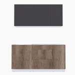 Набор корпусной мебели для кухни " Микс Топ-2" графит серый/дуб каньон