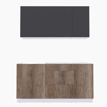 Набор корпусной мебели для кухни " Микс Топ-2" графит серый/дуб каньон