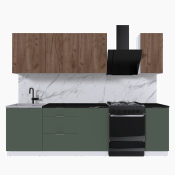 Набор корпусной мебели для кухни " Микс Топ-6" дуб крафт табачный/дымчато зеленый/тунис