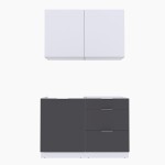 Набор корпусной мебели для кухни " Микс Топ-1" белый премиум/ графит серый