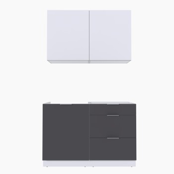 Набор корпусной мебели для кухни " Микс Топ-1" белый премиум/ графит серый