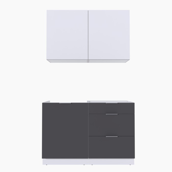 Набор корпусной мебели для кухни " Микс Топ-1" белый премиум/ графит серый