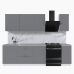 Набор корпусной мебели для кухни " Микс Топ-6" шиншилла серая/ шиншилла серая/мрамор марквина