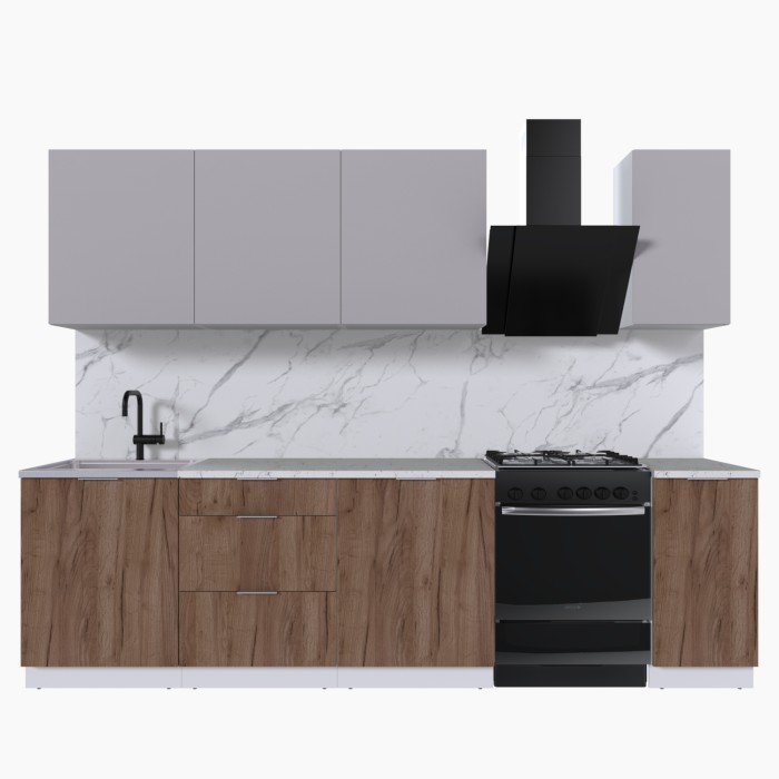 Набор корпусной мебели для кухни " Микс Топ-7" кашемир/дуб крафт табачный/мрамор марквина