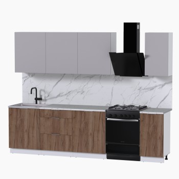 Набор корпусной мебели для кухни " Микс Топ-7" кашемир/дуб крафт табачный/мрамор марквина