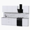 Набор корпусной мебели для кухни " Микс Топ-8" белый премиум/мрамор марквина