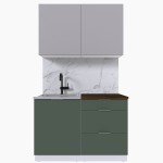 Набор корпусной мебели для кухни " Микс Топ-1" кашемир/дымчато зеленый/дуб флагстаф темный