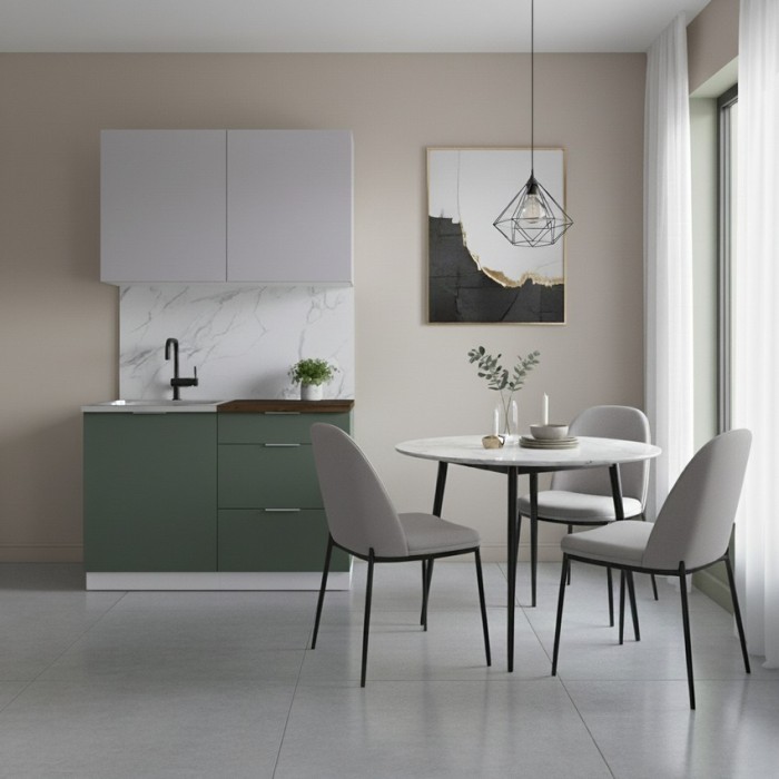 Набор корпусной мебели для кухни " Микс Топ-1" кашемир/дымчато зеленый/дуб флагстаф темный