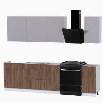 Набор корпусной мебели для кухни " Микс Топ-6" кашемир/дуб крафт табачный