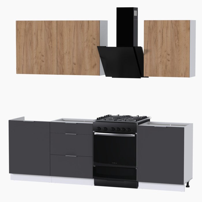 Набор корпусной мебели для кухни " Микс Топ-4" дуб крафт золотой/графит серый