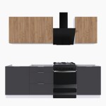 Набор корпусной мебели для кухни " Микс Топ-4" дуб крафт золотой/графит серый