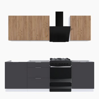 Набор корпусной мебели для кухни " Микс Топ-4" дуб крафт золотой/графит серый