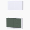 Набор корпусной мебели для кухни " Микс Топ-1" белый премиум/дымчато зеленый