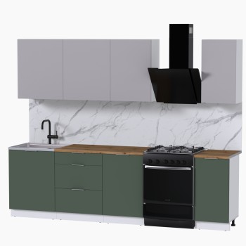 Набор корпусной мебели для кухни " Микс Топ-6" кашемир/дымчато зеленый/дуб вотан