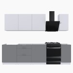 Набор корпусной мебели для кухни " Микс Топ-7" белый премиум/шиншилла серая