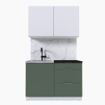 Набор корпусной мебели для кухни " Микс Топ-1" белый премиум/дымчато зеленый/тунис