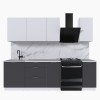 Набор корпусной мебели для кухни " Микс Топ-5" белый премиум/ графит серый/мрамор марквина