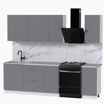 Набор корпусной мебели для кухни " Микс Топ-5" шиншилла серая/ шиншилла серая/мрамор марквина