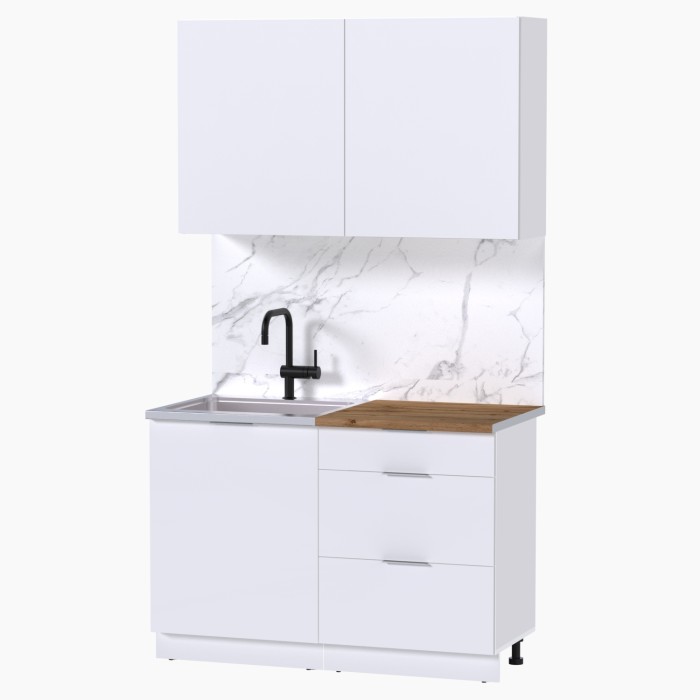 Набор корпусной мебели для кухни " Микс Топ-1" белый премиум/дуб вотан