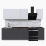 Набор корпусной мебели для кухни " Микс Топ-6" белый премиум/графит серый/дуб флагстаф темный