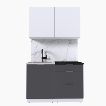 Набор корпусной мебели для кухни " Микс Топ-1" белый премиум/графит серый/тунис