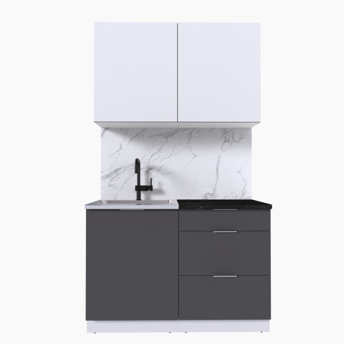 Набор корпусной мебели для кухни " Микс Топ-1" белый премиум/графит серый/тунис